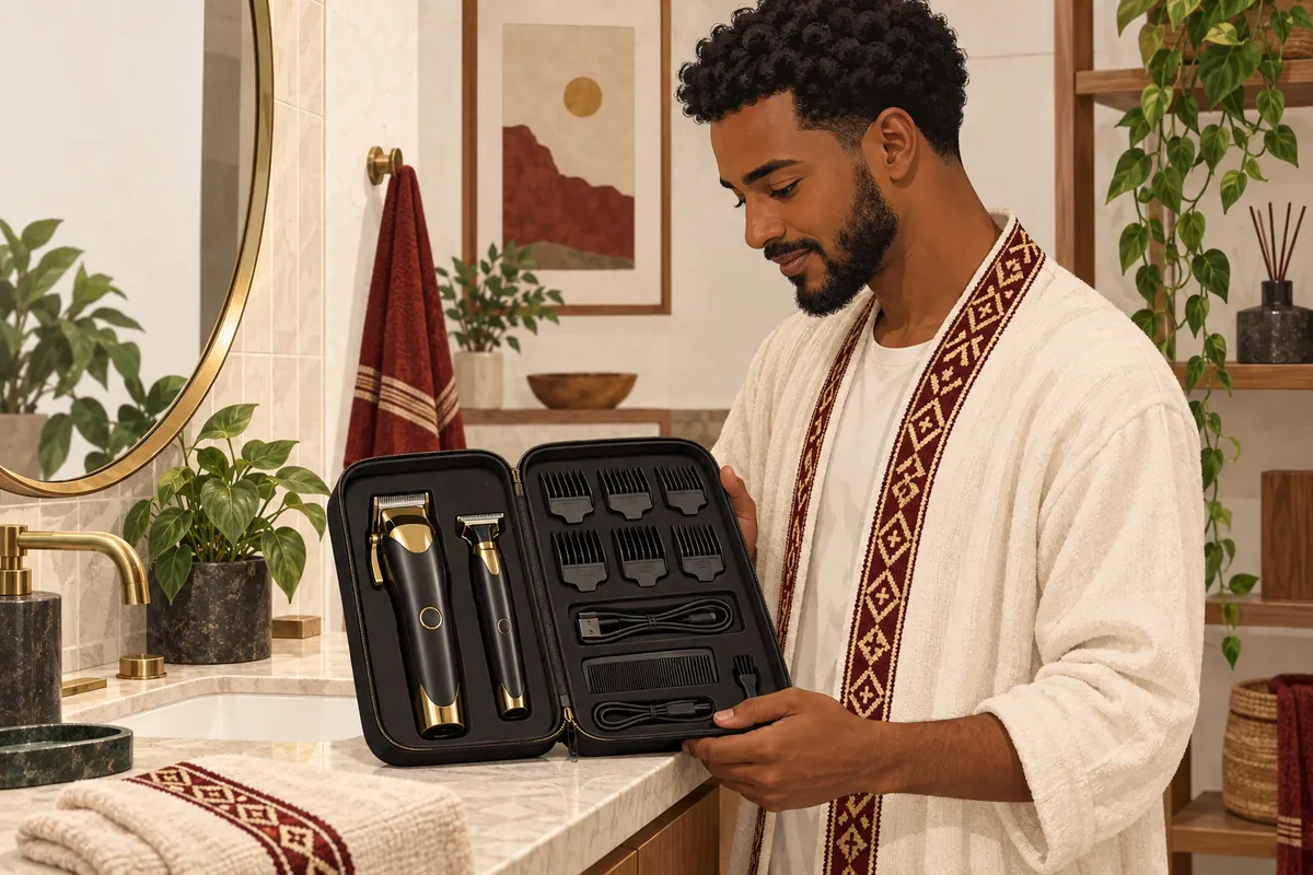 Illustration of the cordless hair clipper & trimmer kit