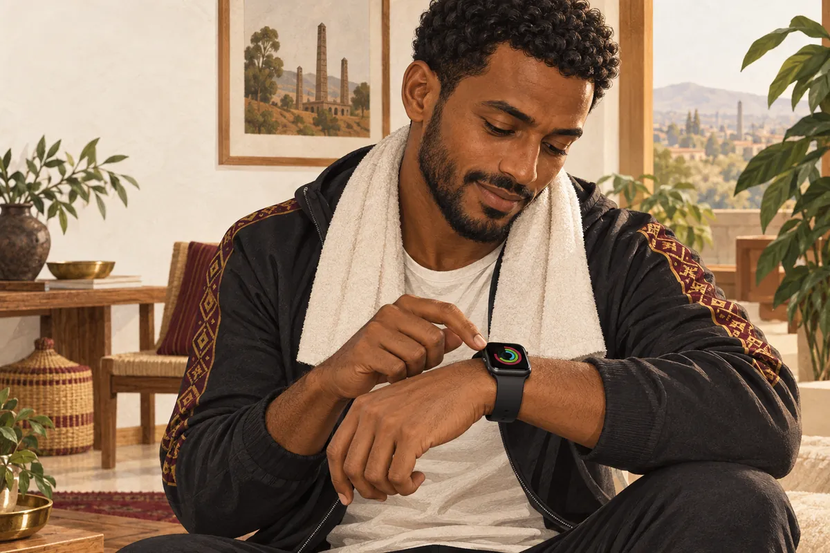 Illustration of the fitness smartwatch with call answering