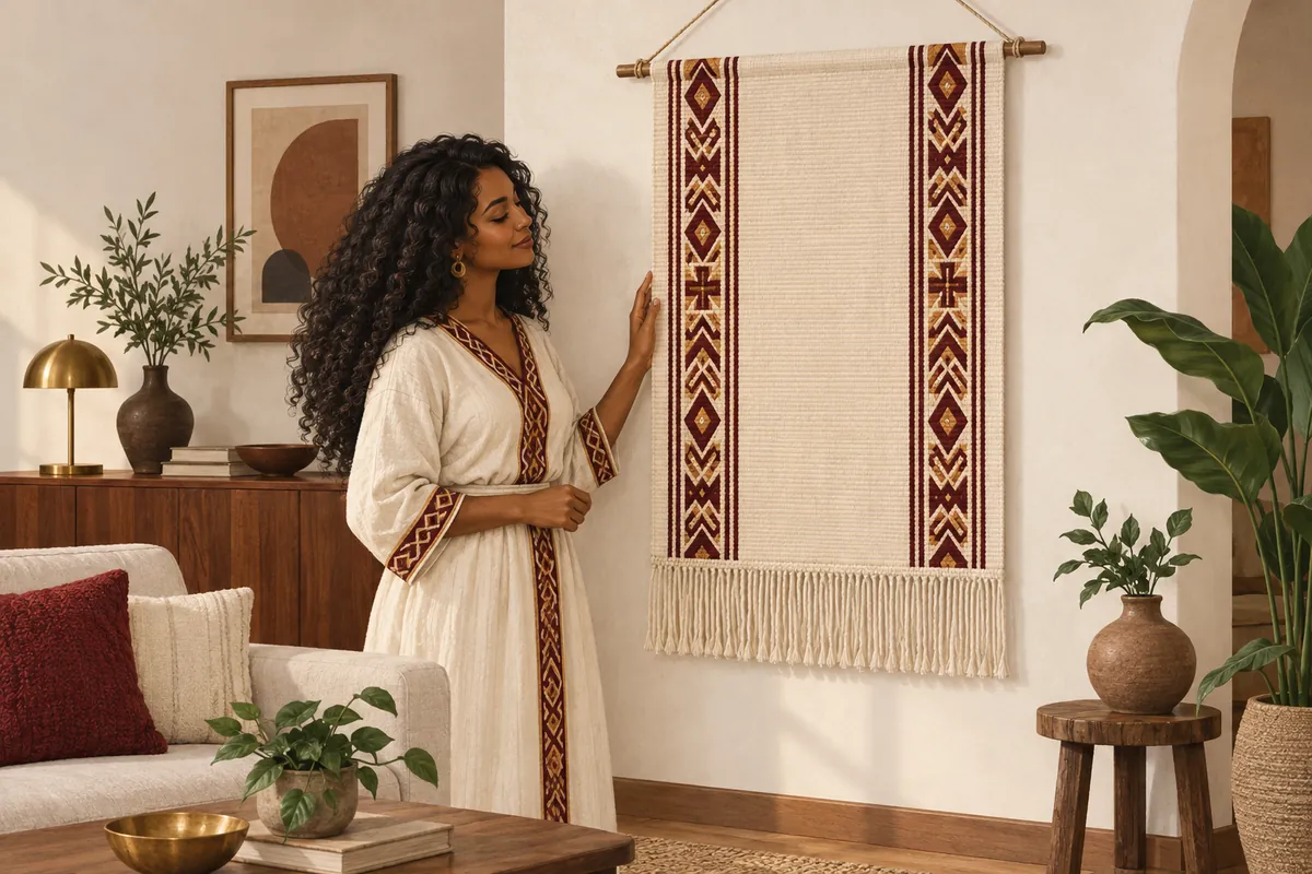 Illustration of the habesha textile wall hanging
