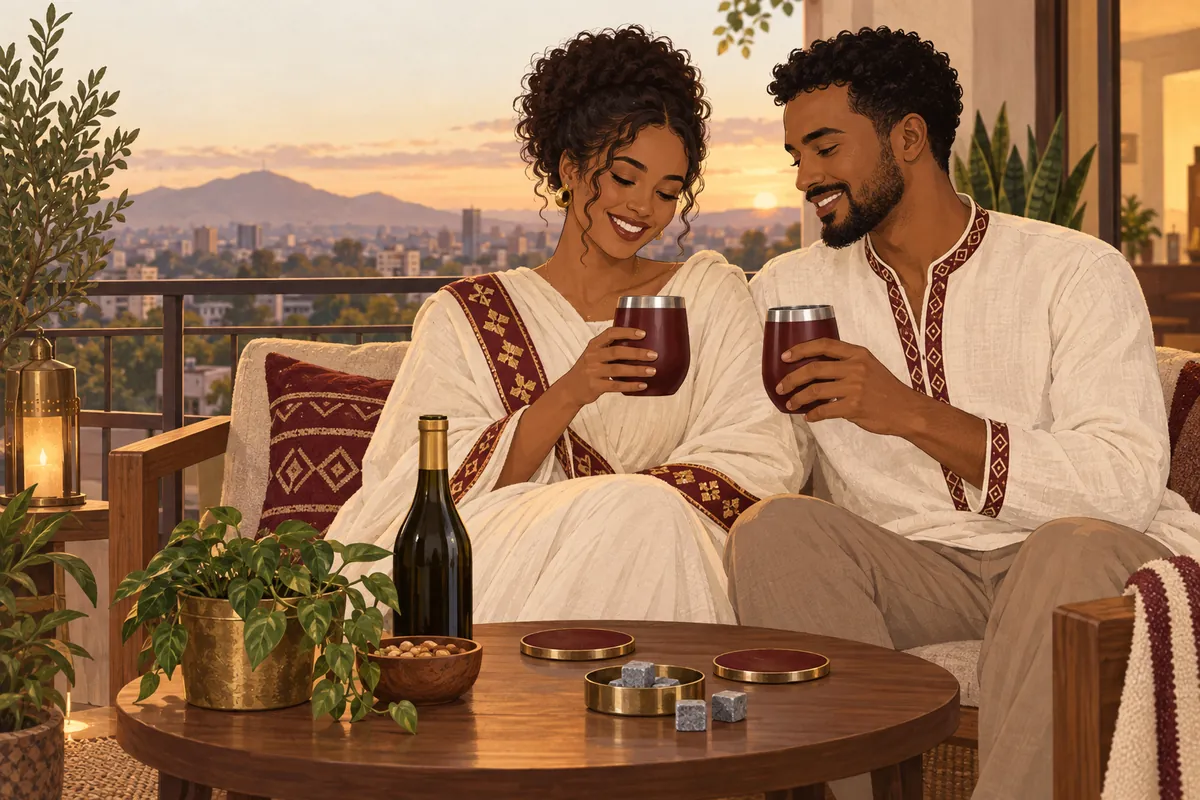 Illustration of the insulated couple's wine tumbler set