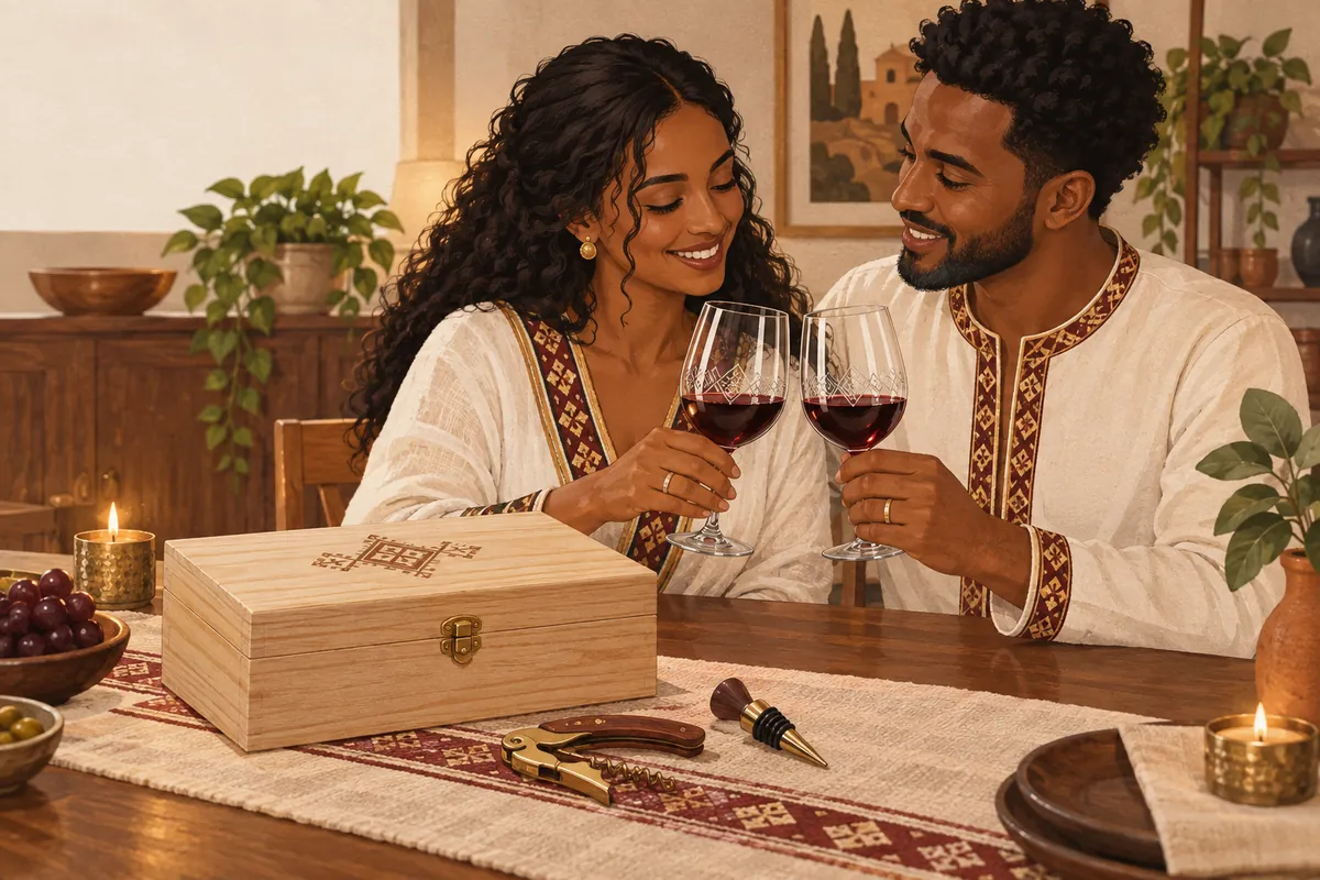 Illustration of the mr & mrs crystal wine glass set