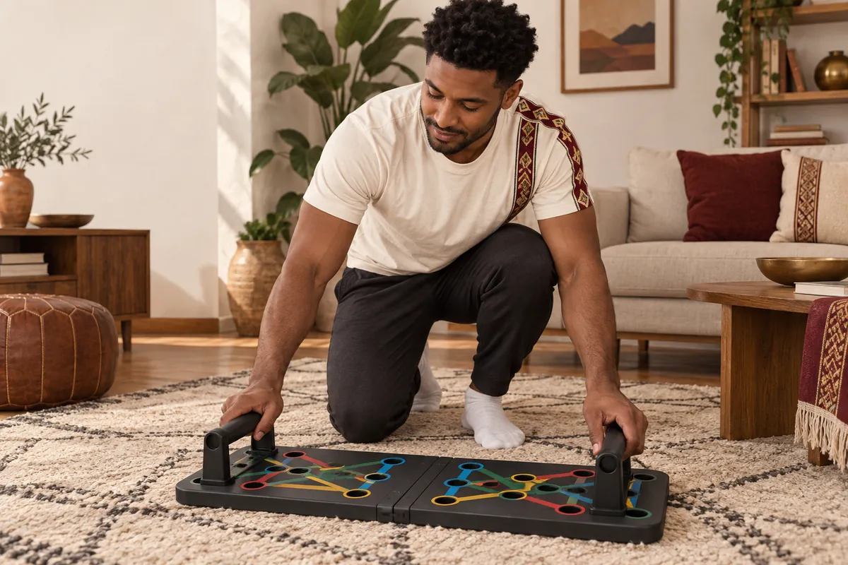 Illustration of the foldable push-up board