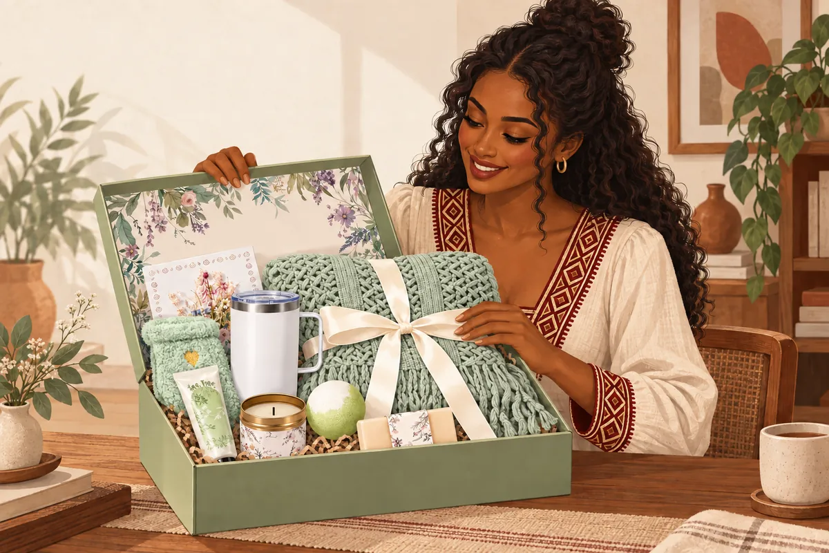 Illustration of the thinking of you gift box