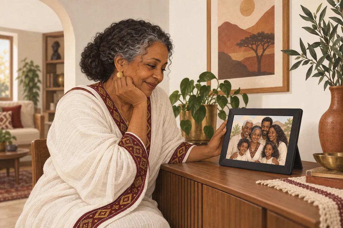 Illustration of the 10-inch wifi digital picture frame